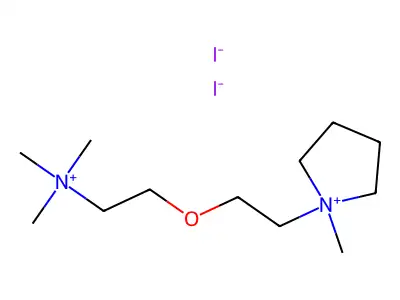 Pyrrolidinium, 1-methyl-1-(2-(2-(trimethylammonio)ethoxy)ethyl)-, diiodide structure