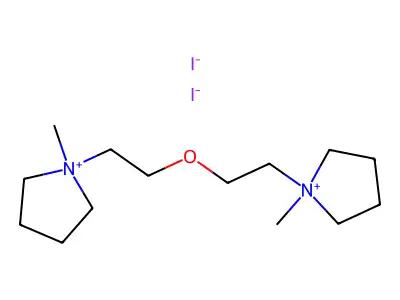 Pyrrolidinium, 1,1'-oxydiethylenebis(1-methyl-, diiodide structure