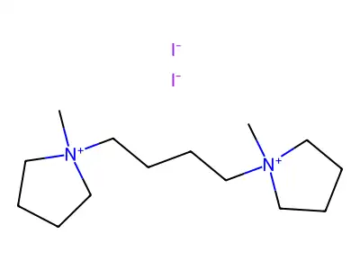 1,1'-(Butane-1,4-diyl)bis(1-methylpyrrolidin-1-ium) diiodide structure