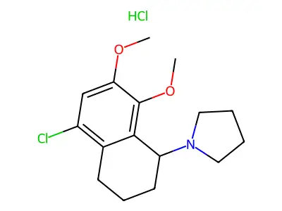 Naphthalene, 5-chloro-7,8-dimethoxy-1-(1-pyrrolidinyl)-, hydrochloride structure