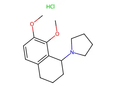 Pyrrolidine, 1-(1,2,3,4-tetrahydro-7,8-dimethoxynaphthyl)-, hydrochloride structure