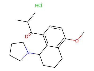 Naphthalene, 8-isobutyryl-5-methoxy-1-(1-pyrrolidinyl)-1,2,3,4-tetrahydro-, hydrochloride structure