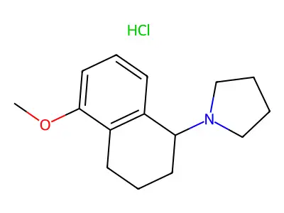 Naphthalene, 5-methoxy-1-(1-pyrrolidinyl)-1,2,3,4-tetrahydro-, hydrochloride structure