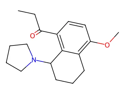 Pyrrolidine, 1-(1,2,3,4-tetrahydro-5-methoxy-8-propionylnaphtyl)- structure