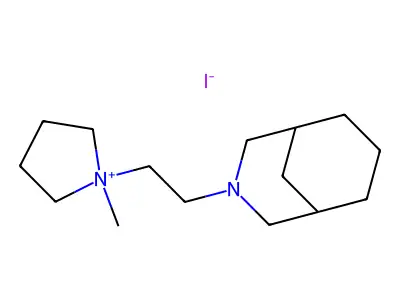 Pyrrolidinium, 1-(2-(3-azabicyclo(3.3.1)non-3-yl)ethyl)-1-methyl-, iodide structure