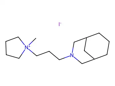 Pyrrolidinium, 1-(3-(3-azabicyclo(3.3.1)non-3-yl)propyl)-1-methyl-, iodide structure