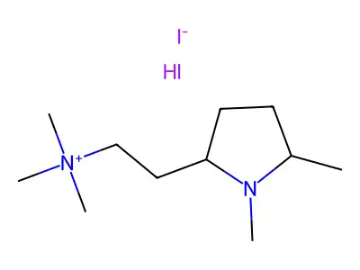 Pyrrolidinium, 1,2-dimethyl-1-(2-trimethylammonio)ethyl-, diiodide structure