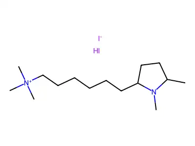Pyrrolidinium, 1,2-dimethyl-1-(6-(trimethylammonio)hexyl)-, diiodide structure