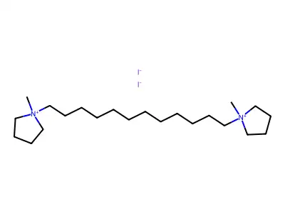 1,1'-(Dodecane-1,12-diyl)bis(1-methylpyrrolidin-1-ium) diiodide structure