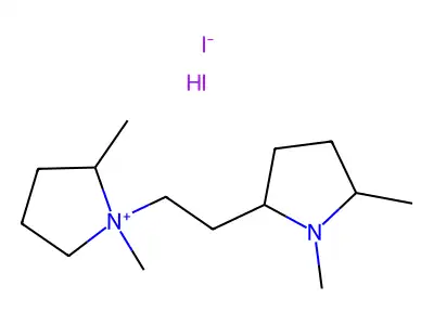 Pyrrolidinium, 1,2'-ethylenebis(1,2-dimethyl-, diiodide structure