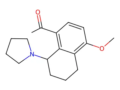 Pyrrolidine, 1-(1,2,3,4-tetrahydro-8-acetyl-5-methoxynaphthyl)- structure