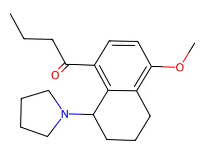 Pyrrolidine, 1-(1,2,3,4-tetrahydro-8-butyryl-5-methoxynaphthyl)- structure