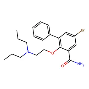 Benzamide, 5-bromo-2-(beta-dipropylaminoethoxy)-3-phenyl- structure