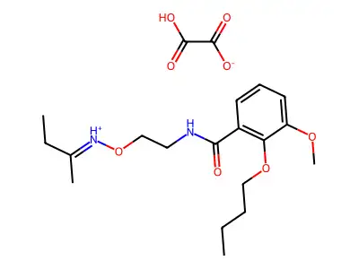 Benzamide, 2-butoxy-N-(2-butylideneaminooxyethyl)-3-methoxy-, oxalate structure