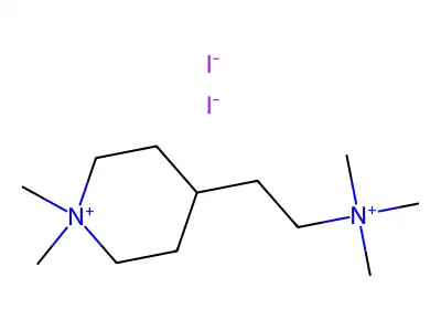 Piperidinium, 1,1-dimethyl-4-(2-(trimethylammonio)ethyl)-, diiodide structure