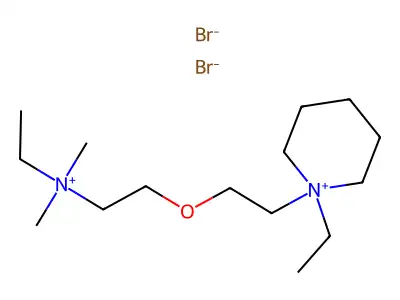 Piperidinium, 1-ethyl-1-(2-(2-(ethyldimethylammonio)ethoxy)ethyl)-, dibromide structure