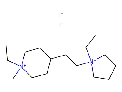 Piperidinium, 1-ethyl-4-(2-(1-ethylpyrrolidinyl)ethyl)-1-methyl-, diiodide structure