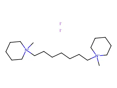 1,1'-(Heptane-1,7-diyl)bis(1-methylpiperidin-1-ium) diiodide structure