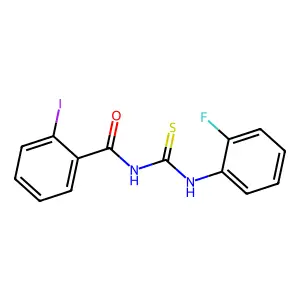 N-[(2-fluorophenyl)carbamothioyl]-2-iodobenzamide structure