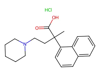 1-Piperidinebutyric acid, alpha-methyl-alpha-1-naphthyl-, hydrochloride structure