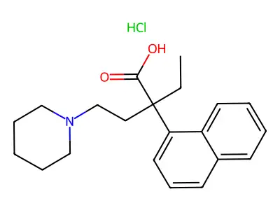 1-Piperidinebutyric acid, alpha-ethyl-alpha-1-naphthyl-, hydrochloride structure