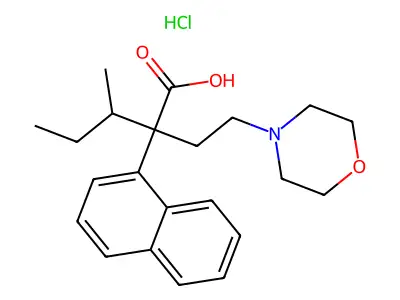 4-Morpholinebutyric acid, alpha-sec-butyl-alpha-1-naphthyl-, hydrochloride structure