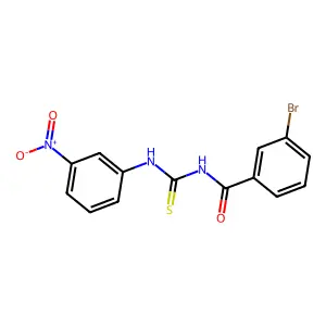 3-bromo-N-[(3-nitrophenyl)carbamothioyl]benzamide structure