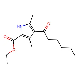 ethyl 4-hexanoyl-3,5-dimethyl-1H-pyrrole-2-carboxylate structure