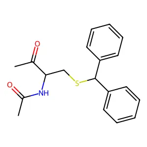 N-{1-[(Diphenylmethyl)sulfanyl]-3-oxobutan-2-yl}acetamide structure