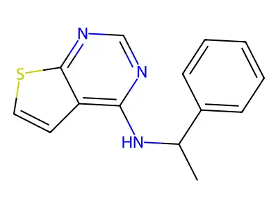 N-(1-phenylethyl)thieno[2,3-d]pyrimidin-4-amine structure