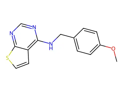 N-[(4-methoxyphenyl)methyl]thieno[2,3-d]pyrimidin-4-amine structure