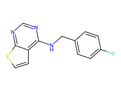 N-[(4-fluorophenyl)methyl]thieno[2,3-d]pyrimidin-4-amine structure