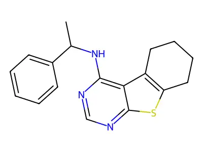 N-(1-phenylethyl)-5,6,7,8-tetrahydro[1]benzothieno[2,3-d]pyrimidin-4-amine structure
