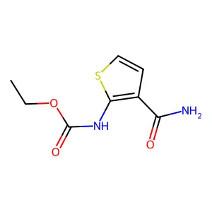 N-(3-氨甲酰基噻吩-2-基)氨基甲酸乙酯 structure