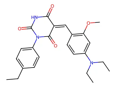 (5Z)-5-[[4-(diethylamino)-2-methoxyphenyl]methylidene]-1-(4-ethylphenyl)-1,3-diazinane-2,4,6-trione structure