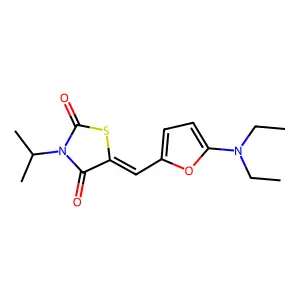 (5Z)-5-[[5-(diethylamino)furan-2-yl]methylidene]-3-propan-2-yl-1,3-thiazolidine-2,4-dione structure