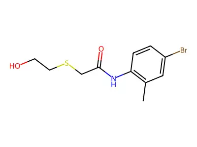 N-(4-bromo-2-methylphenyl)-2-(2-hydroxyethylsulfanyl)acetamide structure