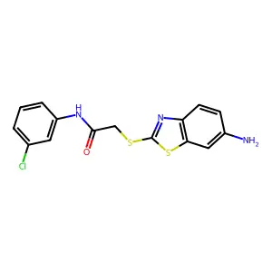 2-[(6-amino-1,3-benzothiazol-2-yl)sulfanyl]-N-(3-chlorophenyl)acetamide structure