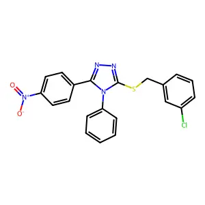 3-[(3-Chlorophenyl)methylsulfanyl]-5-(4-nitrophenyl)-4-phenyl-1,2,4-triazole structure