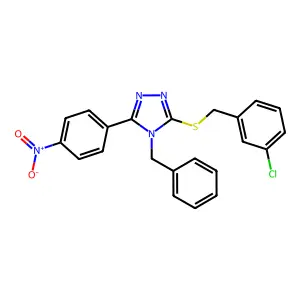 4-Benzyl-3-[(3-chlorophenyl)methylsulfanyl]-5-(4-nitrophenyl)-1,2,4-triazole structure