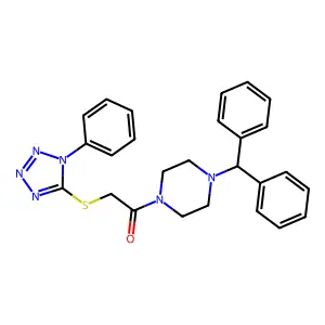 1-(4-Benzhydrylpiperazin-1-yl)-2-(1-phenyltetrazol-5-yl)sulfanylethanone structure