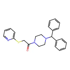 1-[4-(Diphenylmethyl)piperazin-1-yl]-2-(pyridin-2-ylsulfanyl)ethanone structure