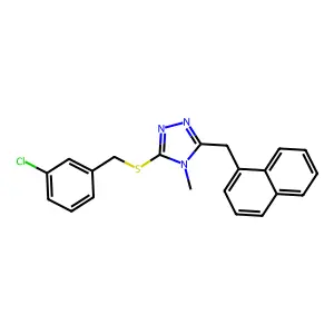 3-[(3-chlorobenzyl)sulfanyl]-4-methyl-5-(naphthalen-1-ylmethyl)-4H-1,2,4-triazole structure