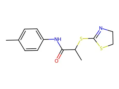 2-((4,5-Dihydrothiazol-2-yl)thio)-N-(p-tolyl)propanamide structure