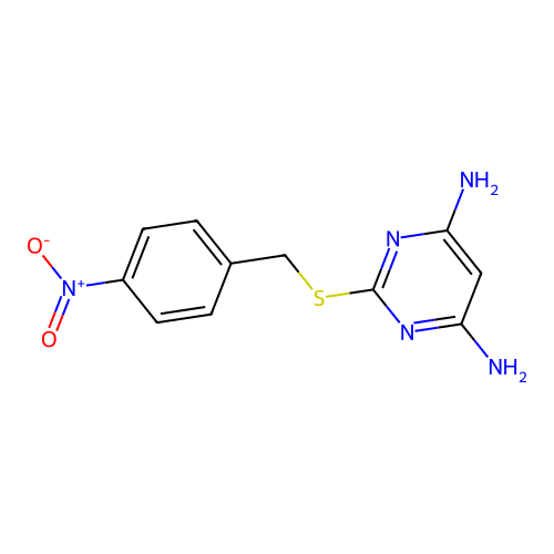 2-[(4-Nitrobenzyl)sulfanyl]pyrimidine-4,6-diamine structure