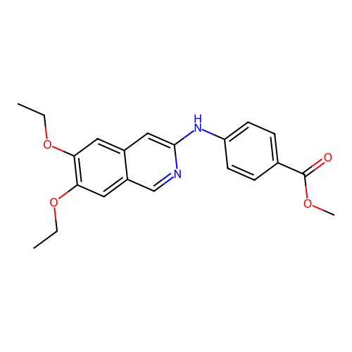 Methyl 4-[(6,7-diethoxyisoquinolin-3-yl)amino]benzoate structure