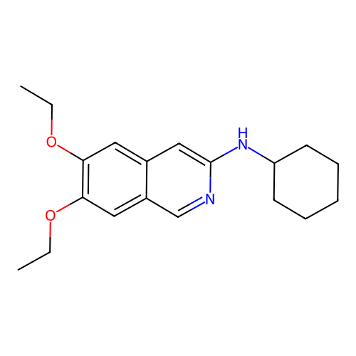 N-cyclohexyl-6,7-diethoxyisoquinolin-3-amine structure