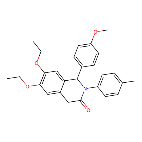 6,7-diethoxy-1-(4-methoxyphenyl)-2-(4-methylphenyl)-1,4-dihydroisoquinolin-3(2H)-one structure