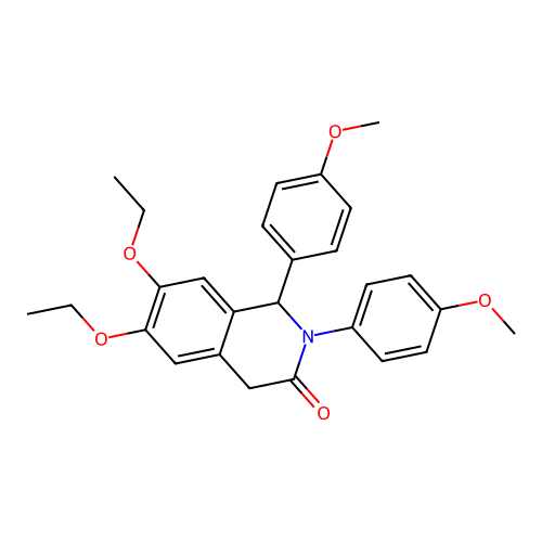 6,7-diethoxy-1,2-bis(4-methoxyphenyl)-1,4-dihydroisoquinolin-3(2H)-one structure