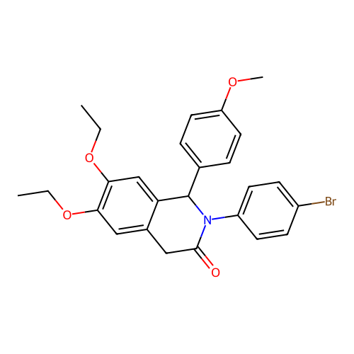 2-(4-bromophenyl)-6,7-diethoxy-1-(4-methoxyphenyl)-1,4-dihydroisoquinolin-3(2H)-one structure